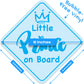 Stickios Prince On Board Car Stickers for Boys (2-Pack) - Paint-Safe, Removable, Non-Magnetic Baby Safety Signs for Cars & Windo