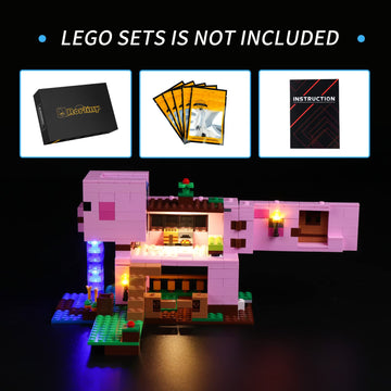 Rorliny Led Light Kit For Lego Minecraft The Pig House 21170 Building Set, Lighting Set Compatible With Lego 21170 (Lights Only,