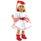 American Fashion World Red and White Snowflake Boots for 18-Inch Dolls | enhanced Quality & Trendy Design | Dolls Shoes | Shoe Fashion for Dolls for Popular Brands