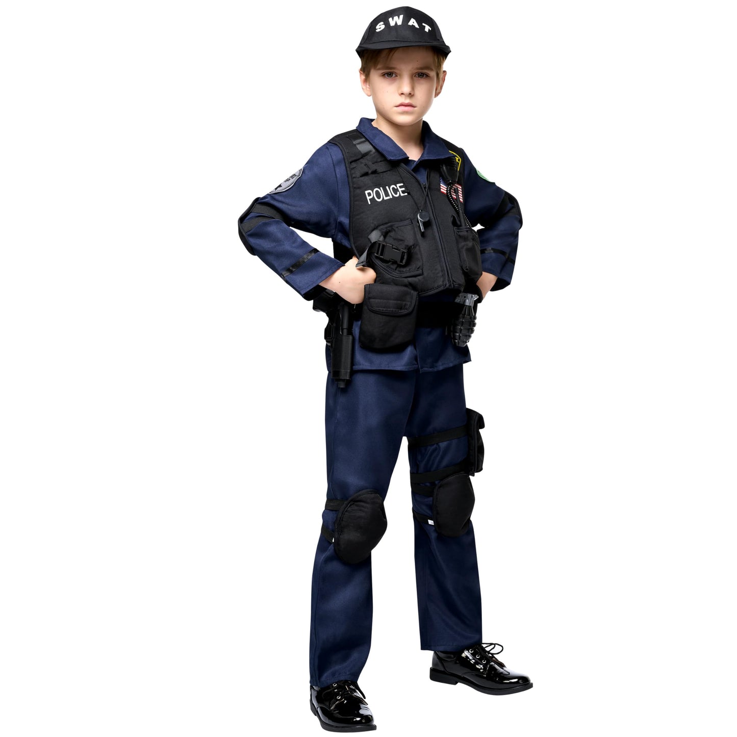 Spooktacular Creations Costume For Kids, S.W.A.T. Police Officer For Halloween, Role-Playing, Carnival Cosplay, Themed Parties(Small (5-7 Yr)