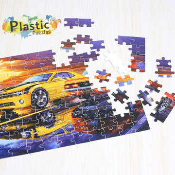 Ingooood-100 Piece Jigsaw Puzzles For Kids- Muscle Car-Ig-0510 - Game Decompression Leisure Entertainment Recyclable Material Plastic Puzzle Toy Gift