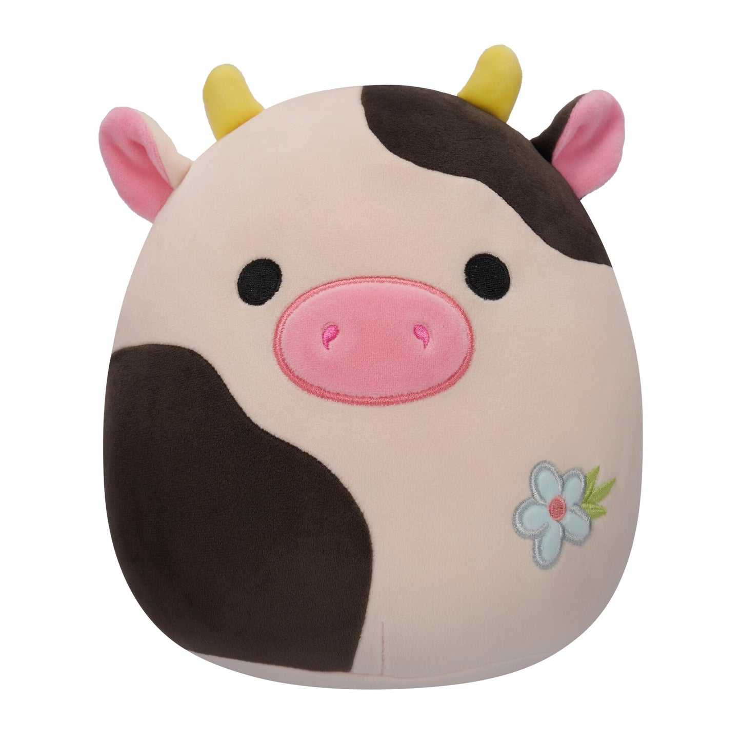 Squishmallows Original 8-Inch Connor Cow Plush - Blue Flower Embroidery, Soft Polyester - Model SQER00878