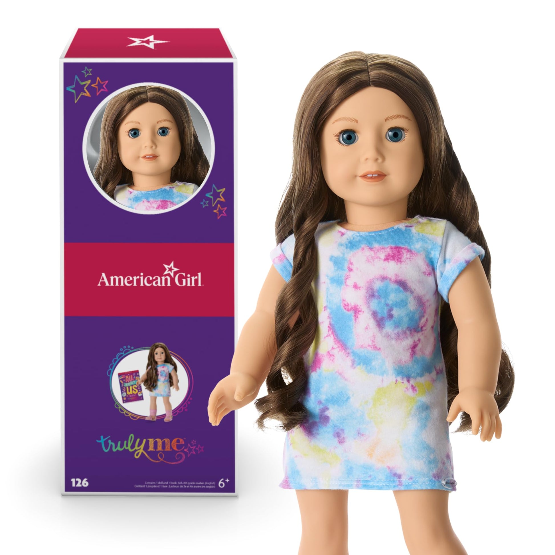 American Girl Truly Me 18inch Doll #126 with Blue Eyes, Wavy Brown Hair, Light Skin w/Warm Olive Undertones, for Ages 6+