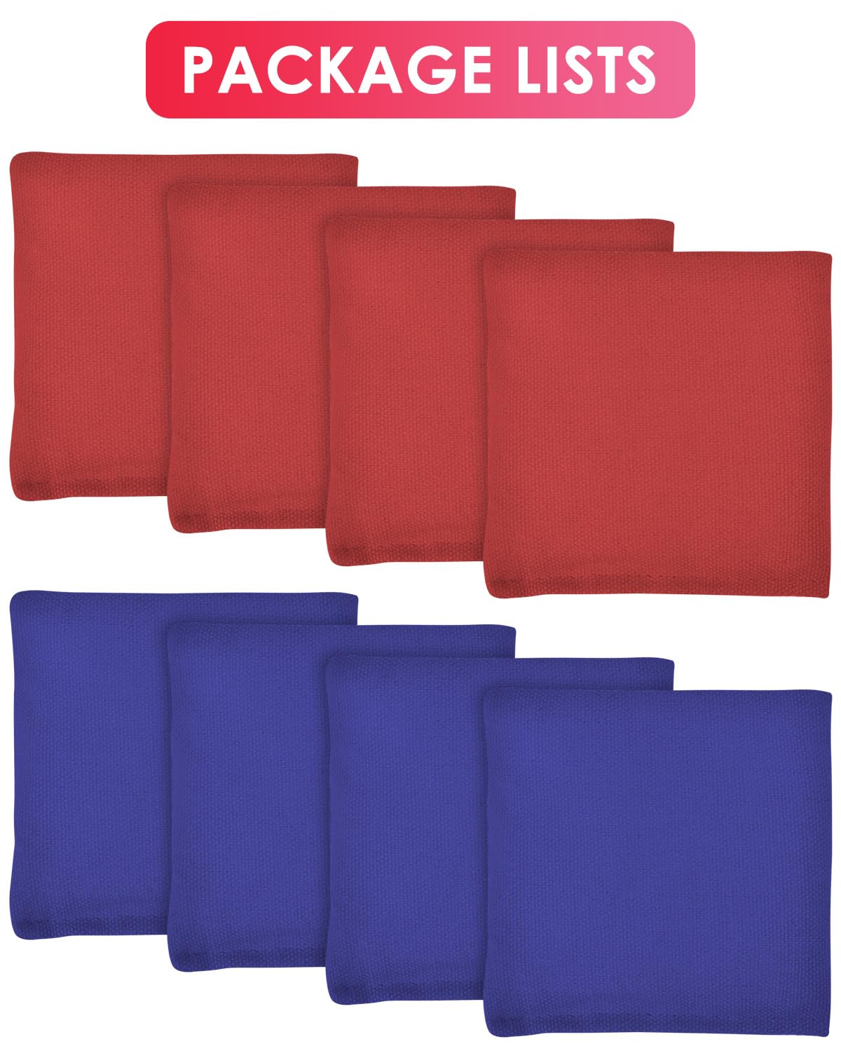 TINDTOP Bean Bags for Tossing(3.9 * 3.9inch  100g/3.5oz)  8 Pack Cornhole Outdoor Toss Gaming Colorful Canvas Bean Bags Carnival Games Kids Beanbags tossing Games