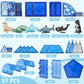Diophso Arctic Animals Magnetic Tiles Set - 6 Sea Animals, Educational Plastic Building Blocks, Medium Size, Blue, Model X5106