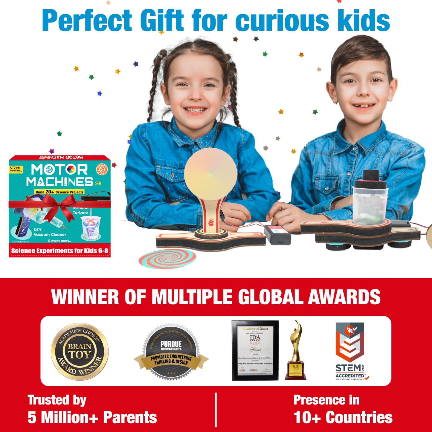 Butterfly Edufields 20In1 Stem Toys For Kids 5 6 7 8 9 10 Year Old | Stem Kits For Kids Age Ages 5-7 6-8 8-10 | Motor Machines P