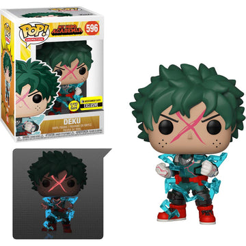 Deku [Glow-In-Dark] (Ee Exc): Funko Pop Animation Vinyl Figure & 1 Compatible Graphic Protector Bundle (40545 - B)