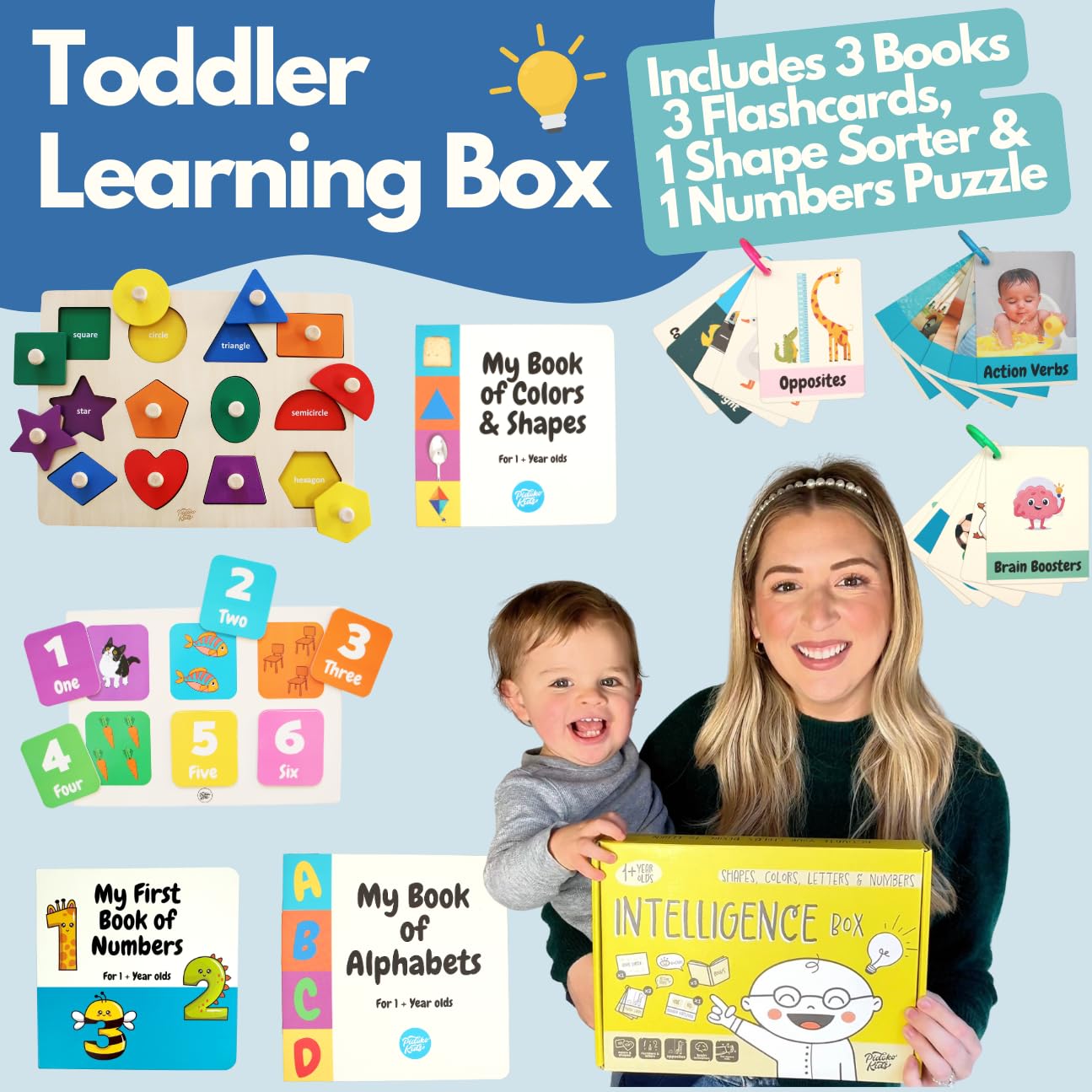 Montessori Toys for 1+ Year Olds - Toddler Learning Activities | Educational Books, Flash Cards & Puzzles Toys | Birthday Gifts