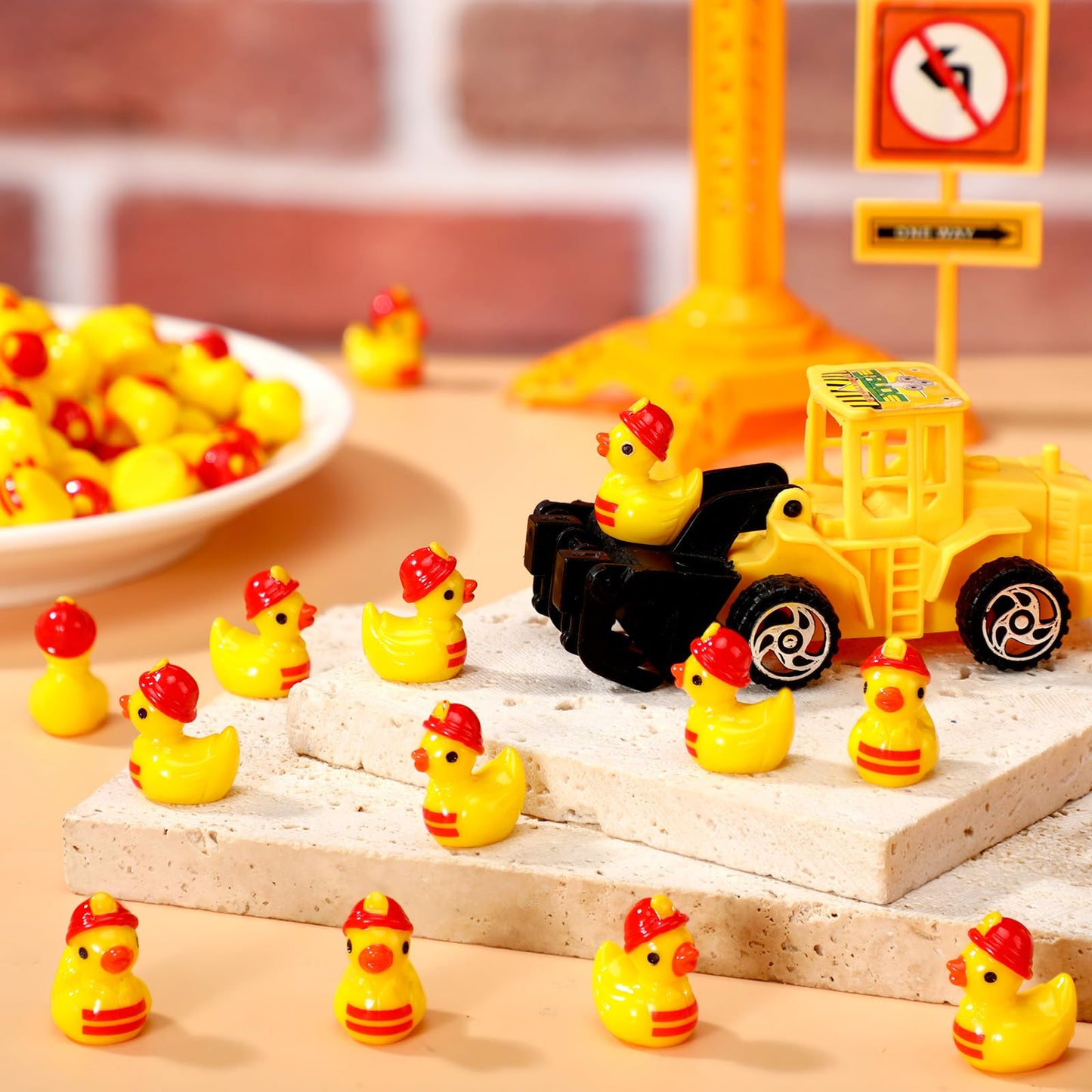 VioraWhite 100 Pcs Themed Ducks Mini Resin Ducks Figures Tiny Resin Figures Party Favors Party Decorations for Crafts Making DIY