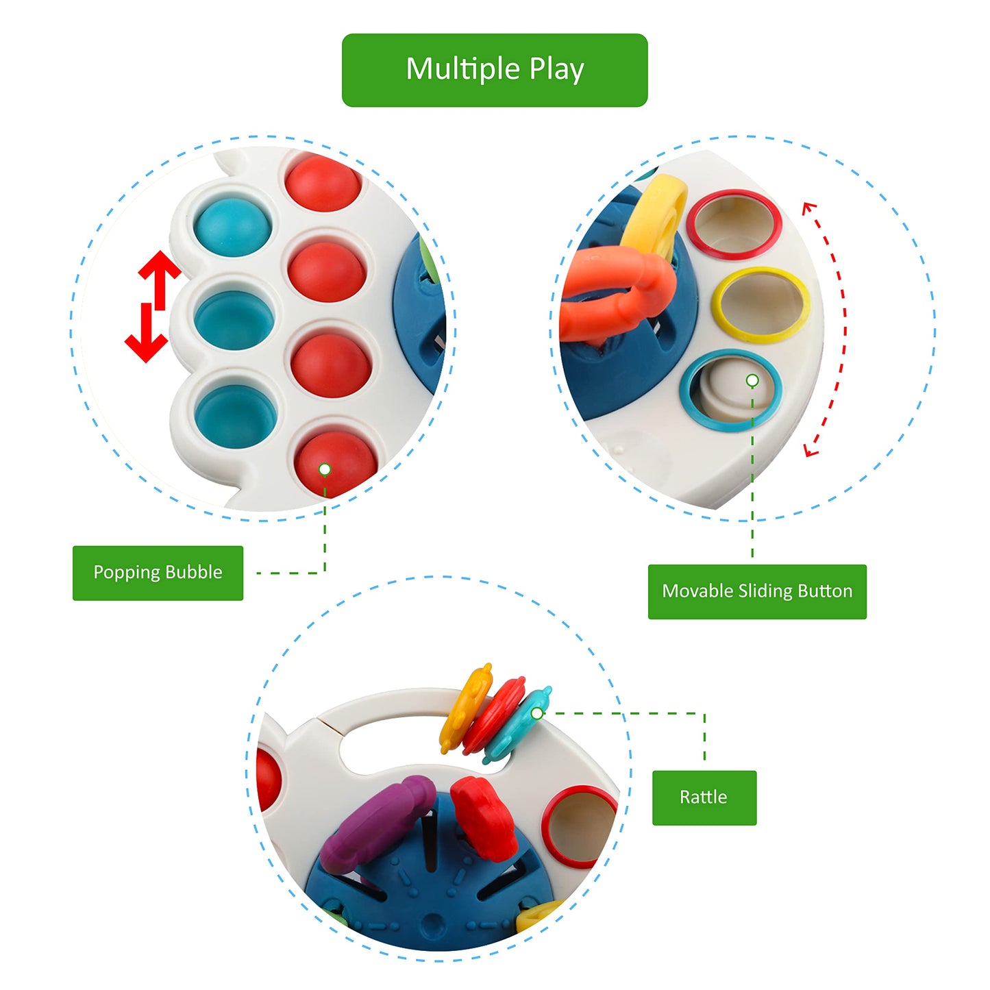 Ricarto Montessori Sensory Toys - Educational Travel Toy for 6-18 Months - Medium Multicolor Plastic - Model RCT222
