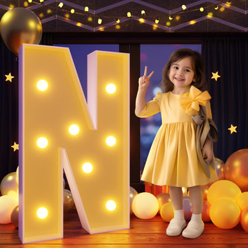Imprsv 3Ft Marquee Light Up Letters N, Large Light Up Letters, Big Marquee Letters For Party Decorations Baby Shower Anniversary