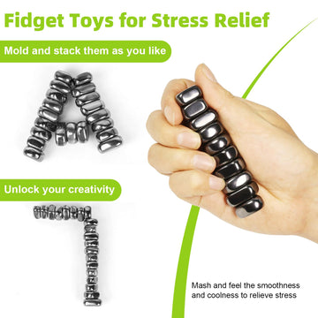 Caturledas 10 Pcs Ferrite Putty Stones, Fidget Toys Rocks For Office Stress Anxiety Relief, Executive Desk Toys For Men Women Ad