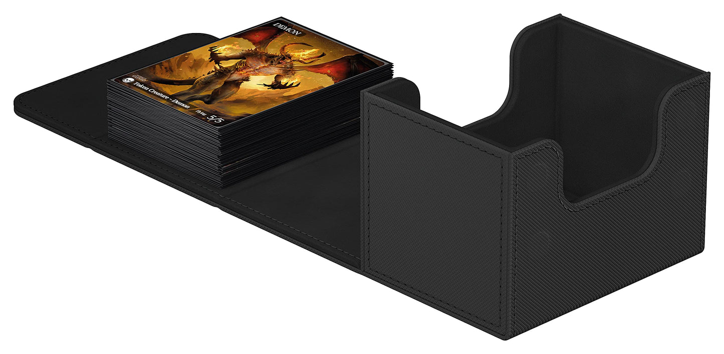 Ultimate Guard Sidewinder 100+ Deck Box - Black, Magnetic Closure, Microfiber Lining for 100 Double-Sleeved TCG Cards, Model UGD011210