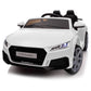 Hikiddo Electric Ride On Car For Kids, Licensed Audi 12V 7Ah Kids Ride-On Toy For Toddlers 3-5 Year Old Girls With Remote - Whit