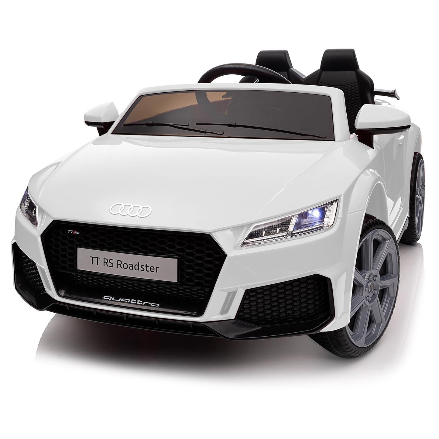 Hikiddo Electric Ride On Car For Kids, Licensed Audi 12V 7Ah Kids Ride-On Toy For Toddlers 3-5 Year Old Girls With Remote - Whit