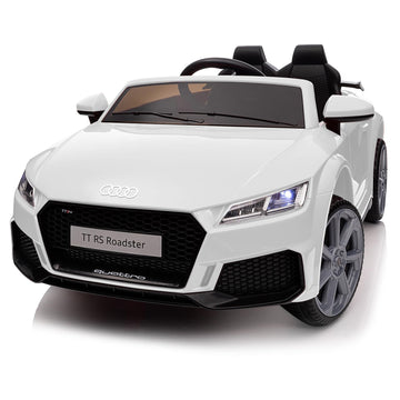 Hikiddo Electric Ride On Car For Kids, Licensed Audi 12V 7Ah Kids Ride-On Toy For Toddlers 3-5 Year Old Girls With Remote - Whit