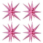 Toniful 4 Pcs 22Inch 4D Pink Explosion Star Foil Balloons 14Point Light Pink Star Mylar Balloons For Party Backdrop Christmas Ne