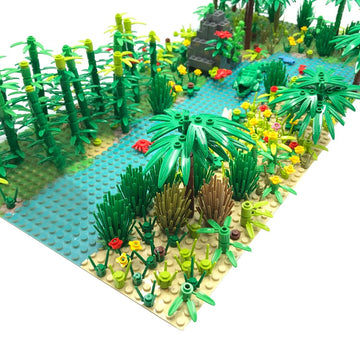 Forest Garden Building Sets Parts Plants Trees Flowers Scenery Accessories Animals Building Bricks Toy Set for Boys Girls Kids 6+ Gifts(2 Pieces 10 Base Plates)