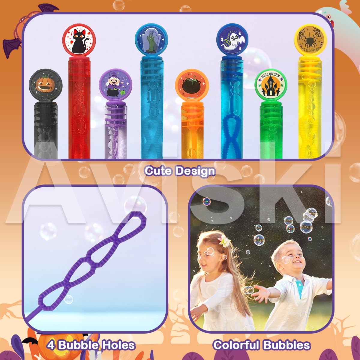 40 Pack Halloween Bubble Wands, Mini Bubble Wands For Halloween Party Favors, Toys For Girls Boys Kids Toddler Adults, Party Bag Stuffers Goodie Bag Filler, Classroom Prizes