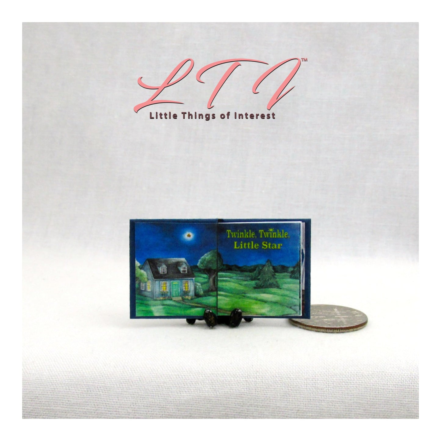 Miniature Children Story Book 1:12 Scale Illustrated Readable Book Twinkle Twinkle Little Star Mini Dollhouse Accessories By Lit