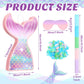 Zhanmai Mermaid Piñata Bundle - Ocean Themed Birthday Party Supplies, Blue Paper with Blindfold and Bat
