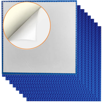 8 Pack Peel And Stick Baseplates, Stickers Baseplates, Compatible With All Major Brands - 10 Inch X 10 Inch (8 Blue)