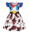 Eledobby Girls Jessie Dress Toddler Cowgirl Costume Princess Jessie Dress Up Halloween Outfit Birthday Party Clothes 2-3T