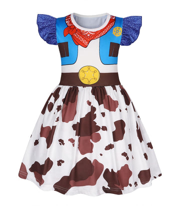 Eledobby Girls Jessie Dress Toddler Cowgirl Costume Princess Jessie Dress Up Halloween Outfit Birthday Party Clothes 2-3T