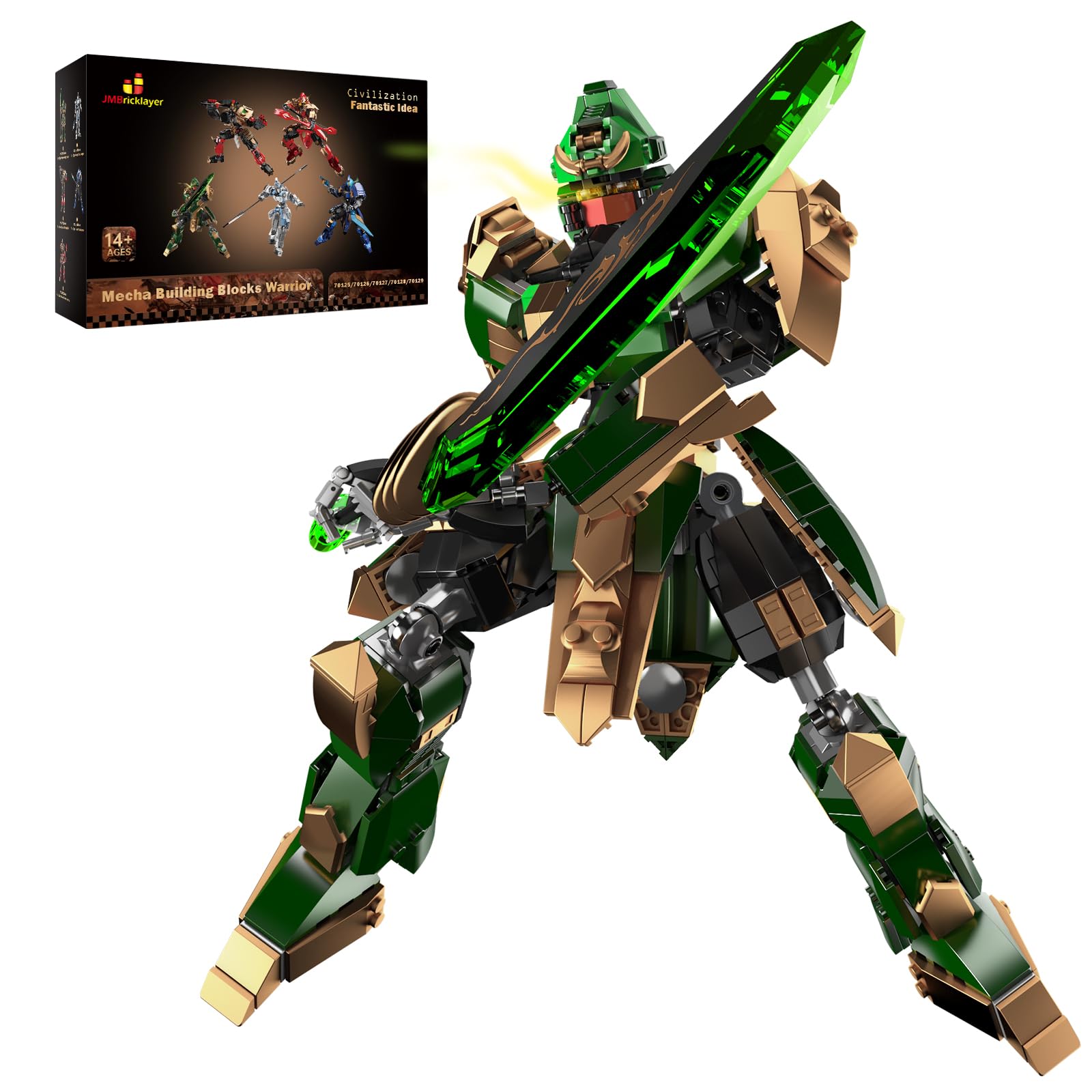 JMBricklayer Mech Sets Robot Building Blocks for mature-themeds 70125  Cool Mechs Warrior Hero Model Building Sets for Boys 8-14 Girls  Transforming Mech with  for Display Decor Gifts Ideas(744 PCS)
