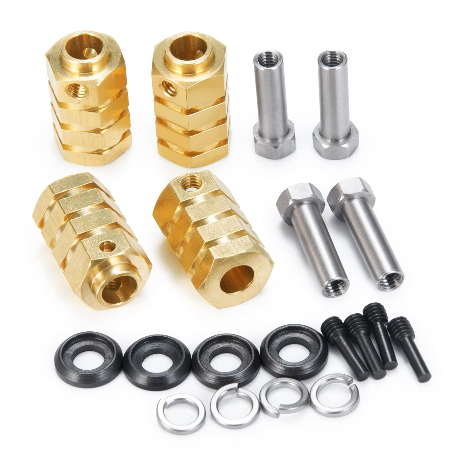 Rclions 12Mm Brass Wheels Spacers +20Mm Extension Wheel Hubs Hex For Trx4 1/10 Rc Crawler Truck Car
