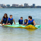 Aqua Lily Pad 15' Floating Foam Island Mat - Large Water Playground, Green/Yellow, with Storage Straps and Pad Protectors