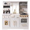 Robud Play Kitchen For Kids, Wooden Play Kitchen Set With Plenty Of Realistic Play Features, Toy Kitchen With Ice Maker, Coffee