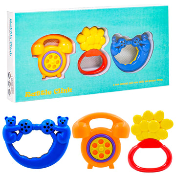 Wishkey Plastic Rattle Toys For Infants, Bpa Free Non-Toxic Shake & Grab Toys For Babies, Early Age Toys, Colorful Toys, Ideal G
