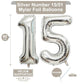 40 Inch Silver 15 Number Balloons Giant 15 Or 51 Balloons Silver Birthday 15 Balloons 15Th Birthday Anniversary Party Decoration