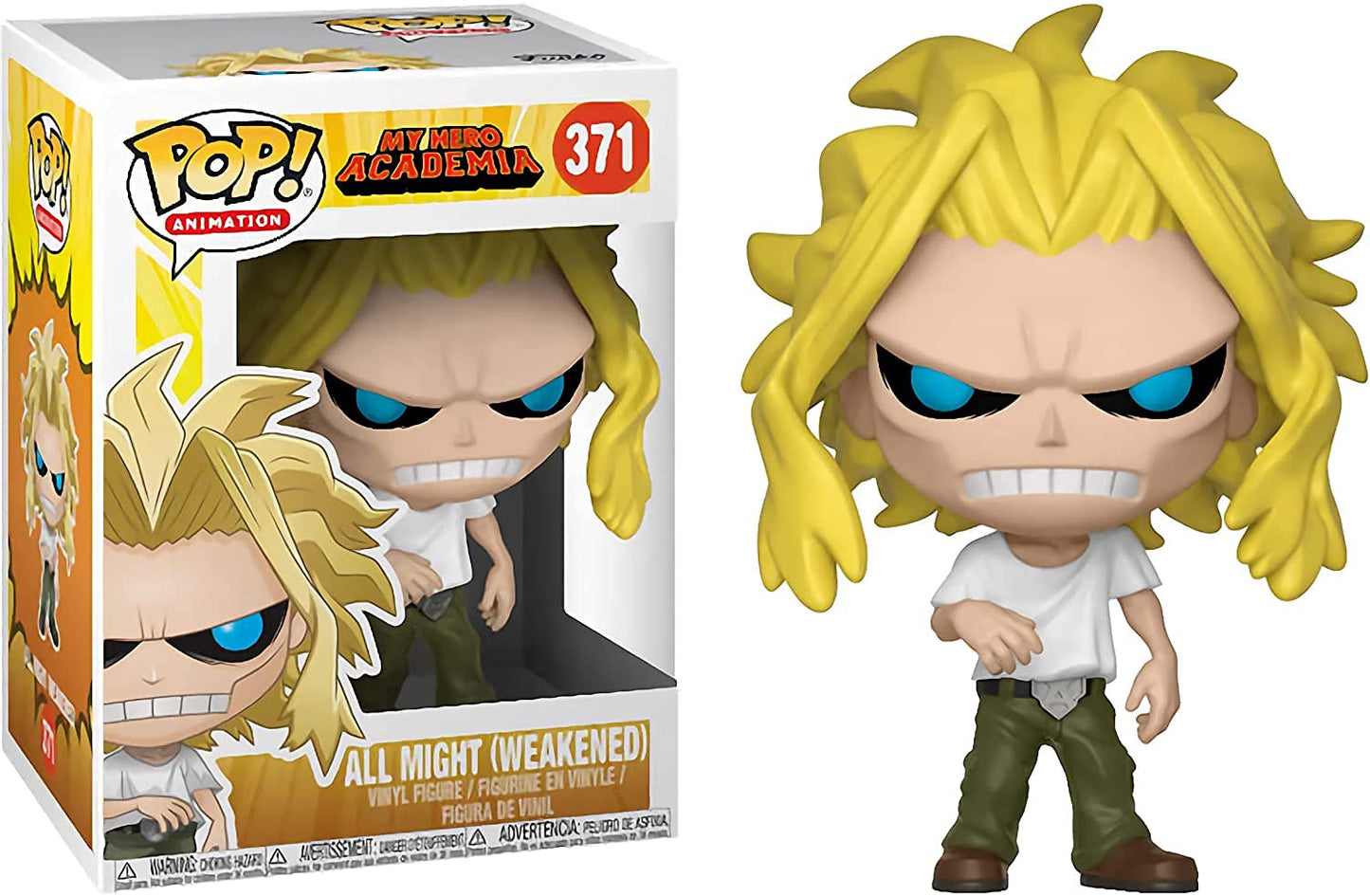 Funko Pop My Hero Academia - All Might (Weakened) Pop! Vinyl Figure (Bundled With Compatible Pop Box Protector Case), Multicolor, 3.75 Inches