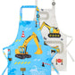 Wernnsai 2 Pack Kids Aprons - Truck Kids Art Aprons For Boys Waterproof Toddler Chef Aprons Cooking Baking Painting Gardening Apron For Kids With Pocket Kitchen Classroom Art Smocks Age 6-10 Years