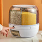 Vbm Airtight Food Storage Containers Rice Dispenser Countertop Cereal Grain Pulses Container Sets 6 Grids Rotating Canisters Wit