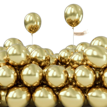 Partywoo Metallic Light Gold Balloons, 50 Pcs 5 Inch Metallic Gold Balloons, Gold Balloons For Balloon Garland Balloon Arch As Party Decorations, Birthday Decorations, Wedding Decorations, Gold-G129