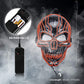 ILEBYGO LED Halloween Light Up Mask Purge Mask Scary Mask with EL Wire 3 Flashing-Modes for Halloween Festival, Party, Cos Play