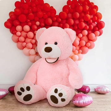 Morismos Large Pink Teddy Bear 39In, Giant Teddy Bear 3Ft Pink Plush Stuffed Bears For Girlfriend Kids On Christmas Valentine'S Day