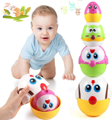 Okkidy Easter Egg Toys For Toddlers - 8 Pcs Nesting & Stacking Chicks, Fillable Plastic Eggs, Educational Easter Gift For 18M, 2