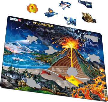 Larsen Puzzles Volcanoes 70 Piece Children'S Educational Jigsaw Puzzle