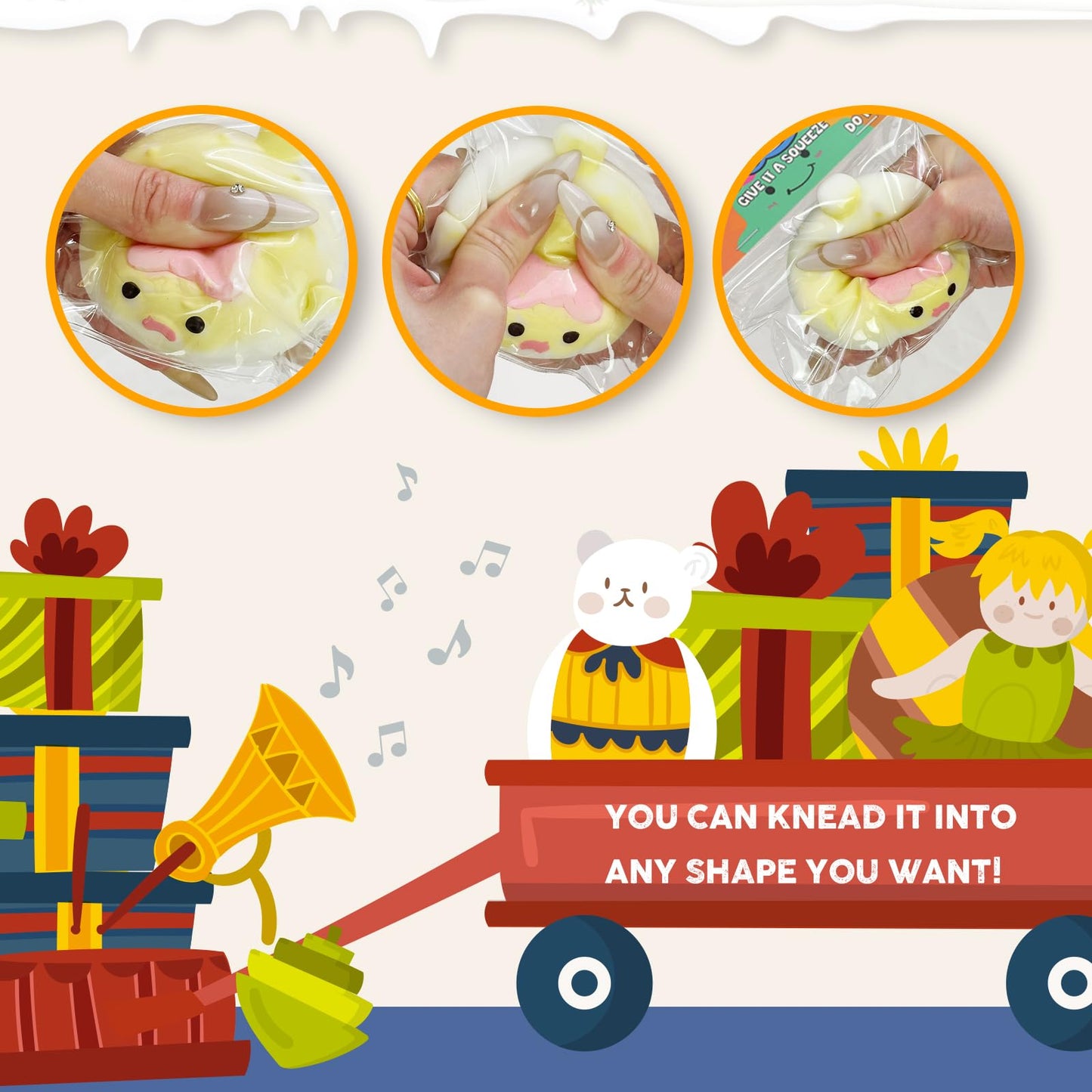 Taba Squishy Toys Cat Paw Squishy Toys Cat Paw Squeeze Toys  Fidget Toys Silicone Squeeze Toy for Stress Relief Cute Soft Squeeze Fidget Toys Party Favors Gift for mature-themed (Yellow Pufferfish)