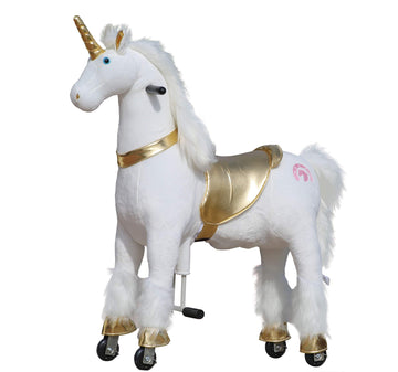 Medallion - My Pony Ride On Real Walking Horse For Children 5 To 12 Years Old Or Up To 110 Pounds (Color Medium Golden Unicorn) For Girls 5 To 12 Years Old