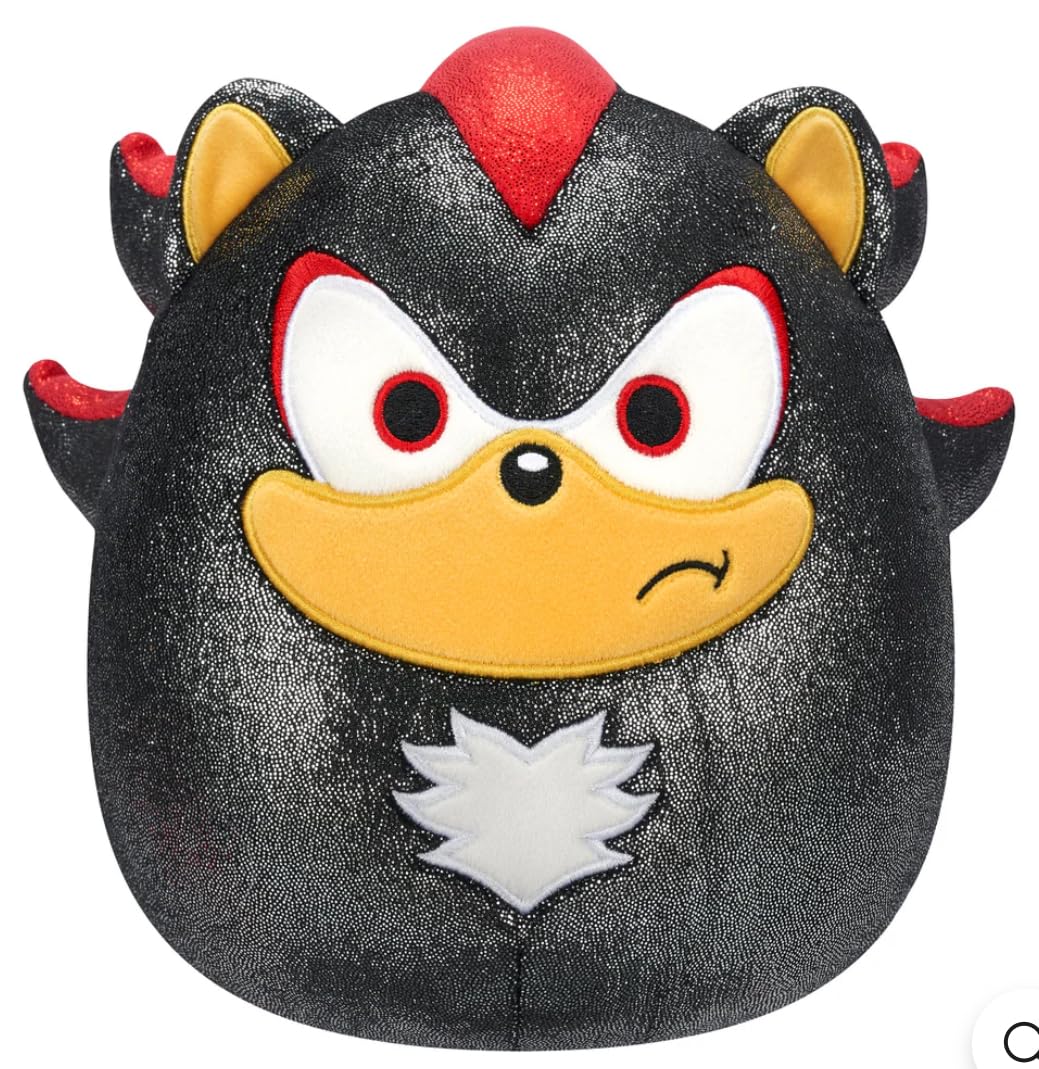 Squishmallows Sonic Plush Toy Set - 8-Inch Christmas 2024 Metallic Edition (Sonic, Knuckles, Tails, Shadow) - Soft Polyester