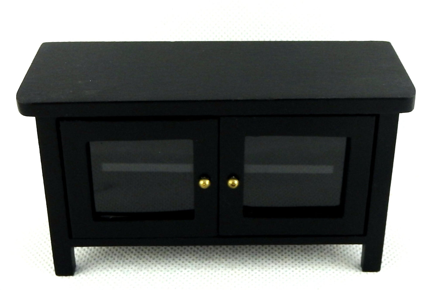 Dollhouse Miniature Black Television Stand