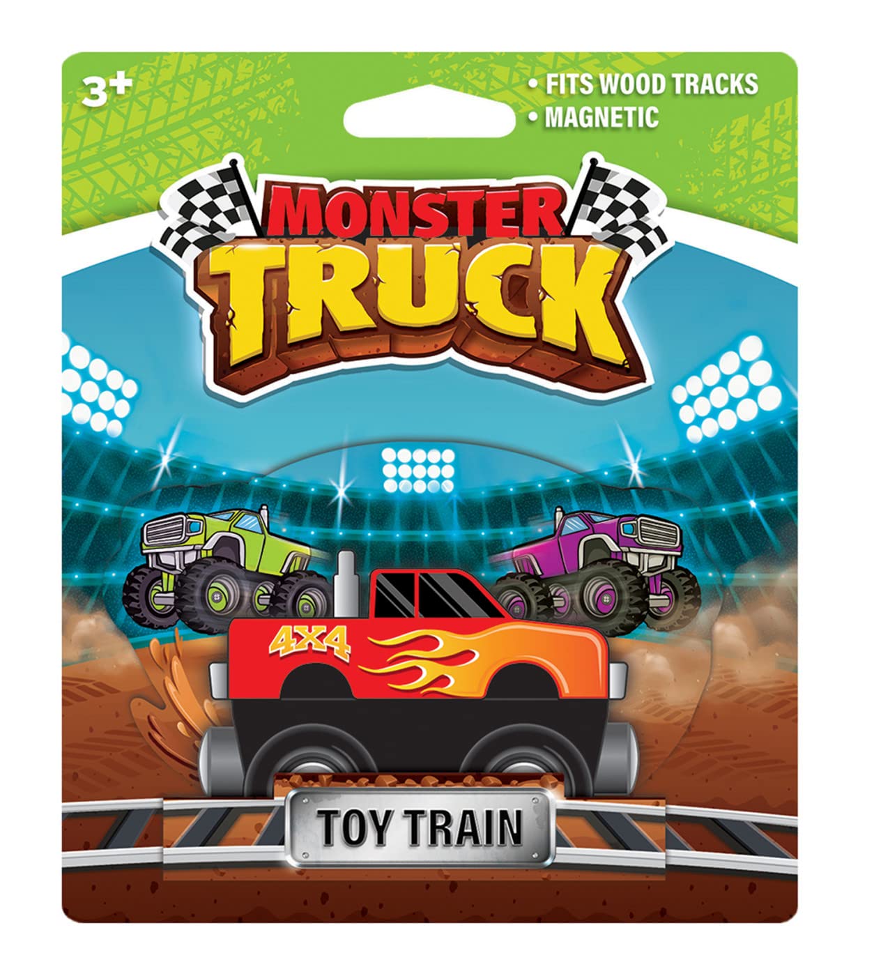 Masterpieces Monster Truck Wooden Toy Train Engine Toddler & Kids Toy