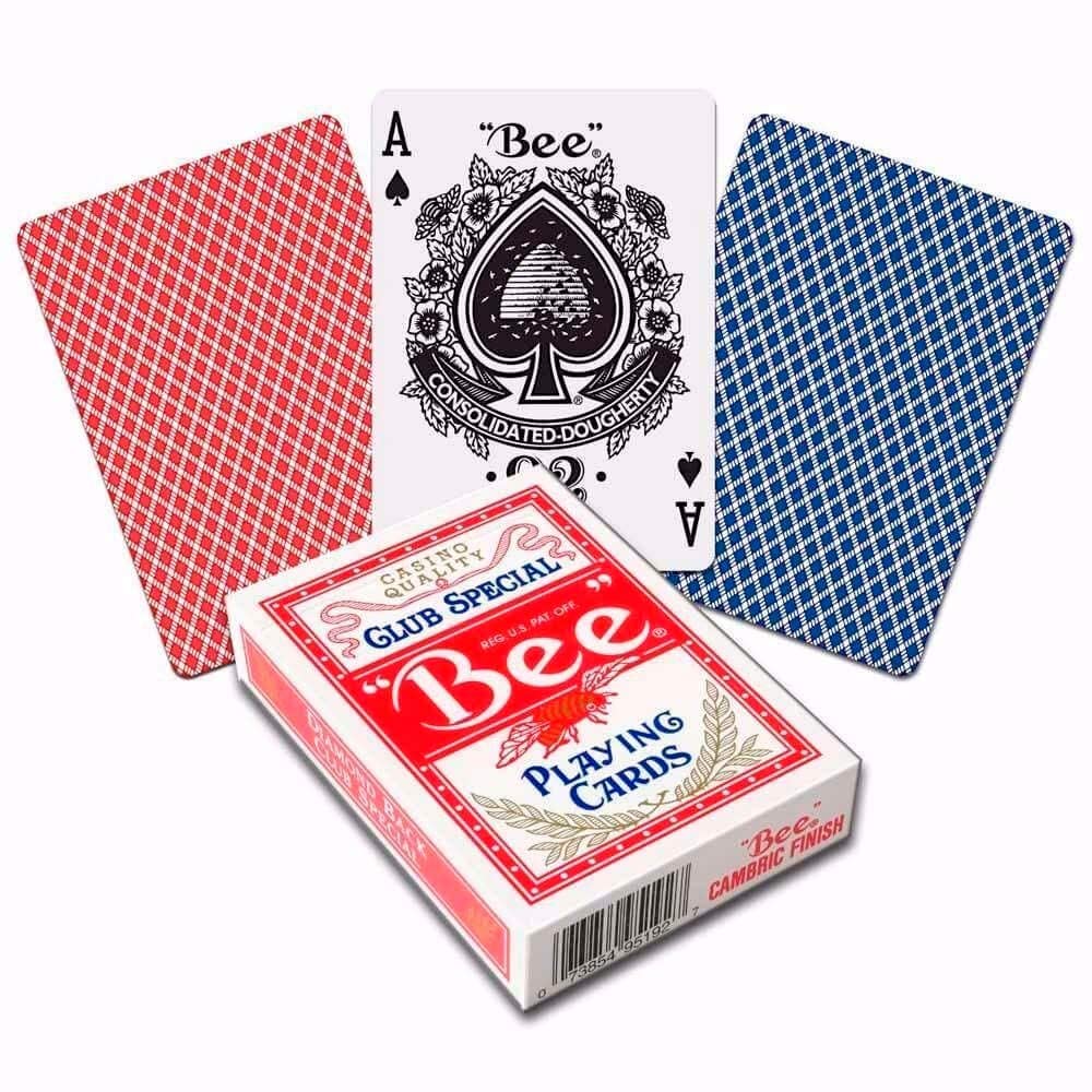 US Playing Card Co. Bee No. 92 Red/Blue Diamond Back Playing Cards - 12 Decks, Multi-Color, Paper Material