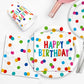 Happy Birthday Decorations: Kids  Birthday Party Supplies with Dots Design - Includes Happy Birthday Plates and Napkins, Dispos