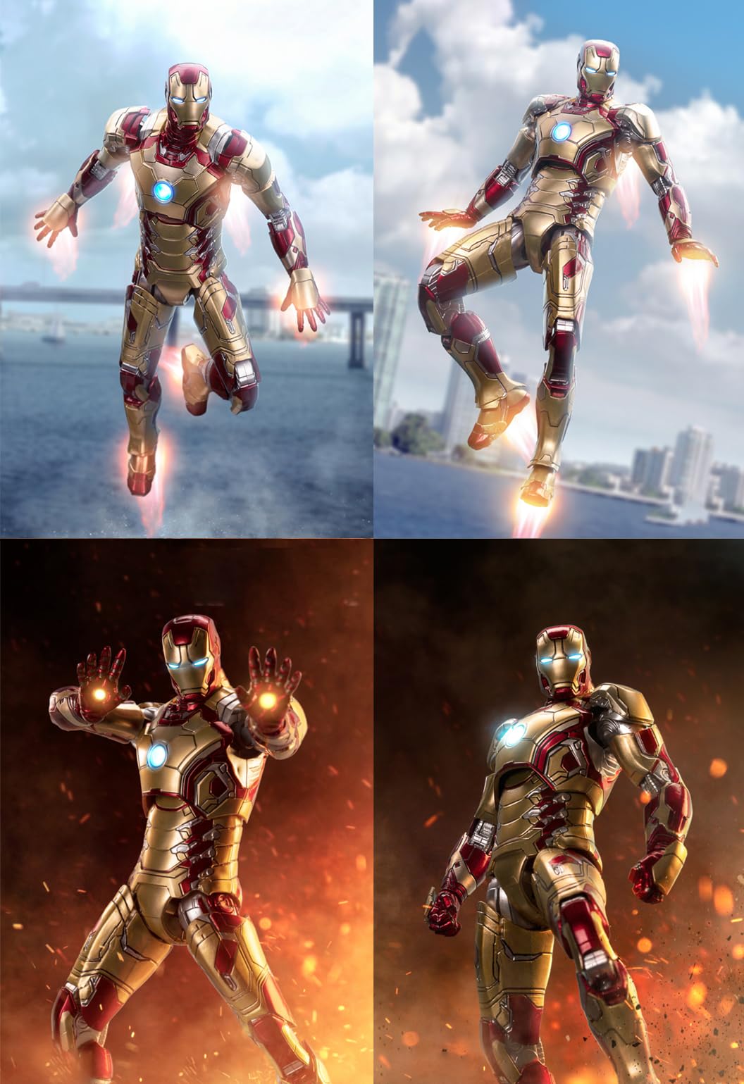 OVONNI 7 Inch Ironman MK42 Action Figure - Collectible, Exquisite Painting, ABS Material, with Accessories (1/10 Scale)